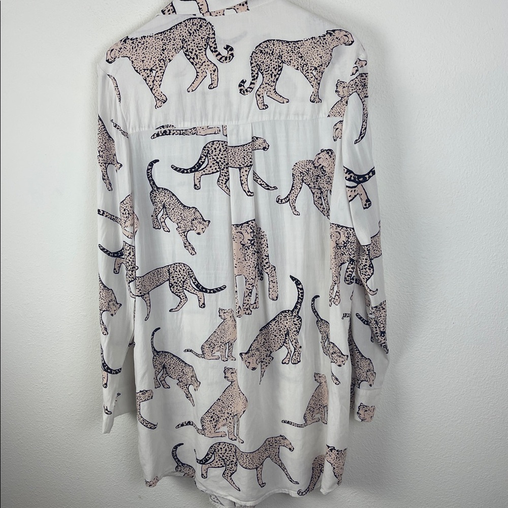 Cupshe Kelsie Leopard print Cover up/ shirt dress L - Picture 7 of 7